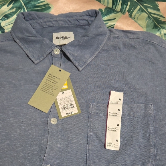 Goodfellow & Co Casual Blue Button Down Shirt - Picture 2 of 4